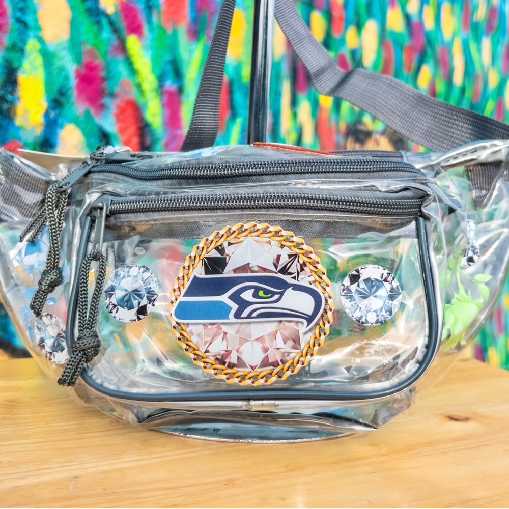 SEATTLE SEAHAWKS ‘2 Diamonds’ Clear Fanny Pack 8” - Grey